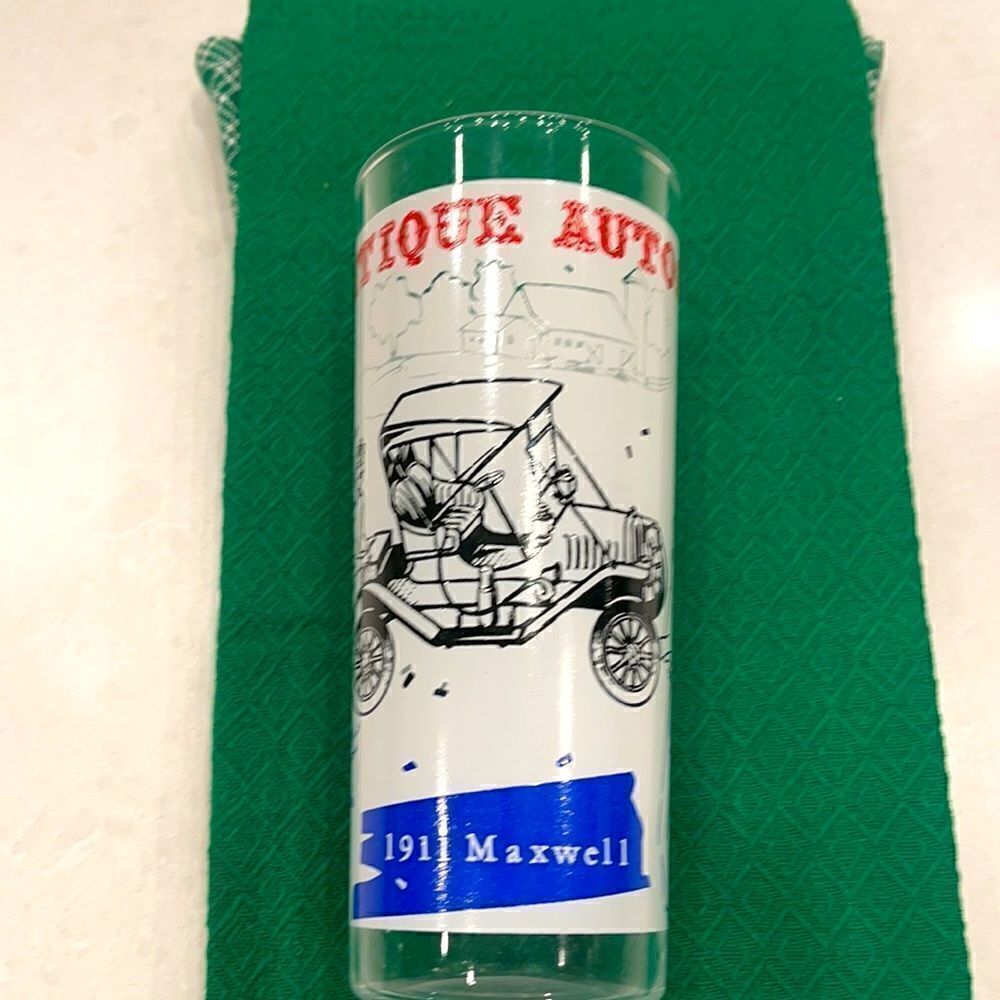 Antique autos 1911 Maxwell drinking glass very rare vintage excellent condition